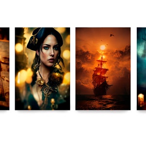 Pirats DS0014 Limited edition 10 Print set of 4 sheets synthography Printed on glossy premium fine art photo paper 20x30 cm imagem 2