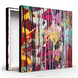 Colorful Abstract Giclee Print - Extra Large Fine Art Print on Canvas - abstract canvas art - D05927 - mid century modern wall art