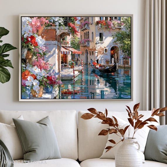 Gondola, Venice Wall Art Print, (Framed Canvas, Metal, Acrylic, Photo board) | venetian Decor DS0807G