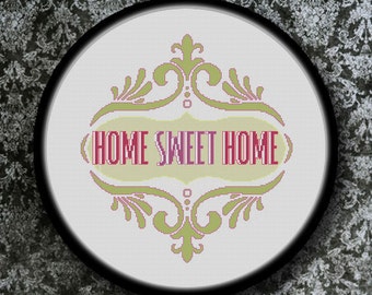PDF Pattern, Cross Stitch , Home Sweet Home 3, Downloader chart