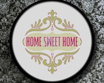 PDF-Kreuzstichkarte, Home Sweet Home 3, herunterladbare PDF-Datei