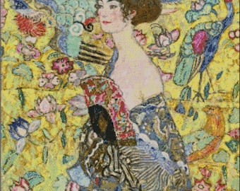 PDF Cross Stitch Pattern, The Dancer by Gustav Klimt, Downdloader Cross Stitch Chart