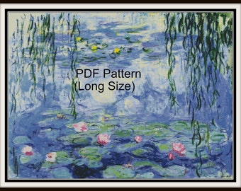 PDF Cross Stitch Pattern, Nenufares MONET, Downdloader Cross Stitch Chart - GNR170101