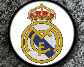 PDF Cross Stitch Chart,  Real Madrid Football, Cross Stitch Pattern - Instant Downdloader
