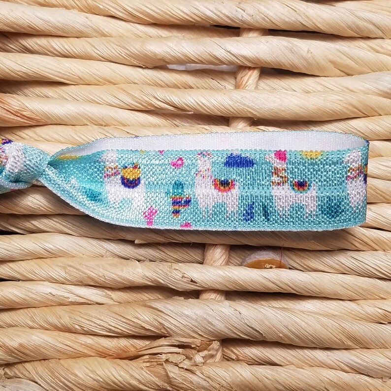 Blue Llama Hair Ties Wedding Party Hair Ties LLAMA Print Hair Tie Set Llama Hair Tie Favor 4 Boho Llama Hair Ties Llama Print Hair Tie