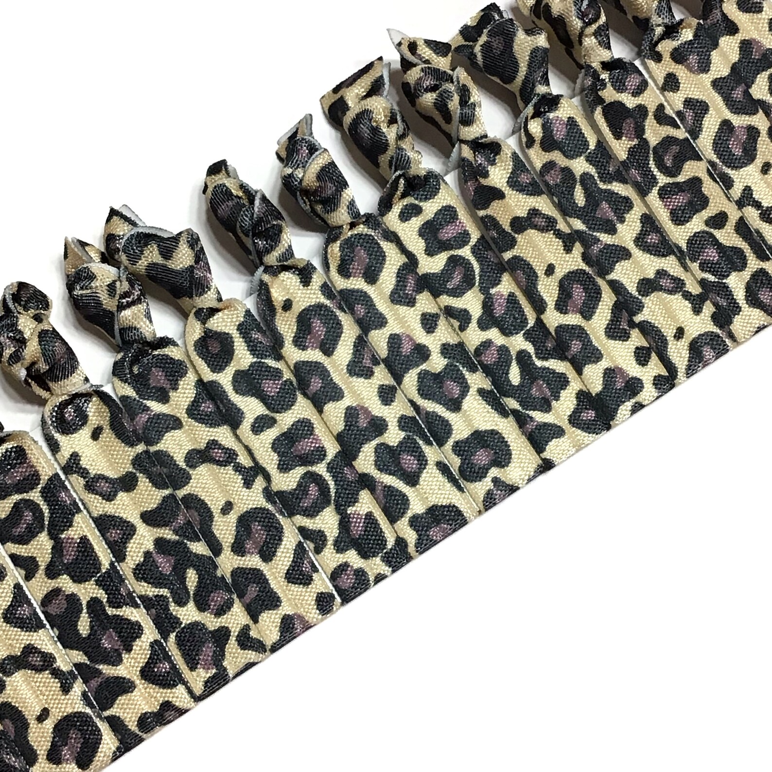 10 Leopard Print Hair Ties Cheetah Hair Bands Creaseless Etsy
