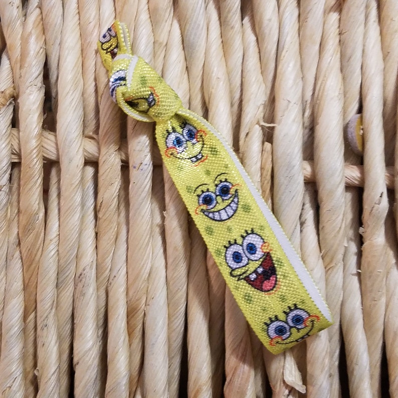 10 Spongebob Hair Ties Spongebob Bulk Hair Ties Sponge Bob Etsy
