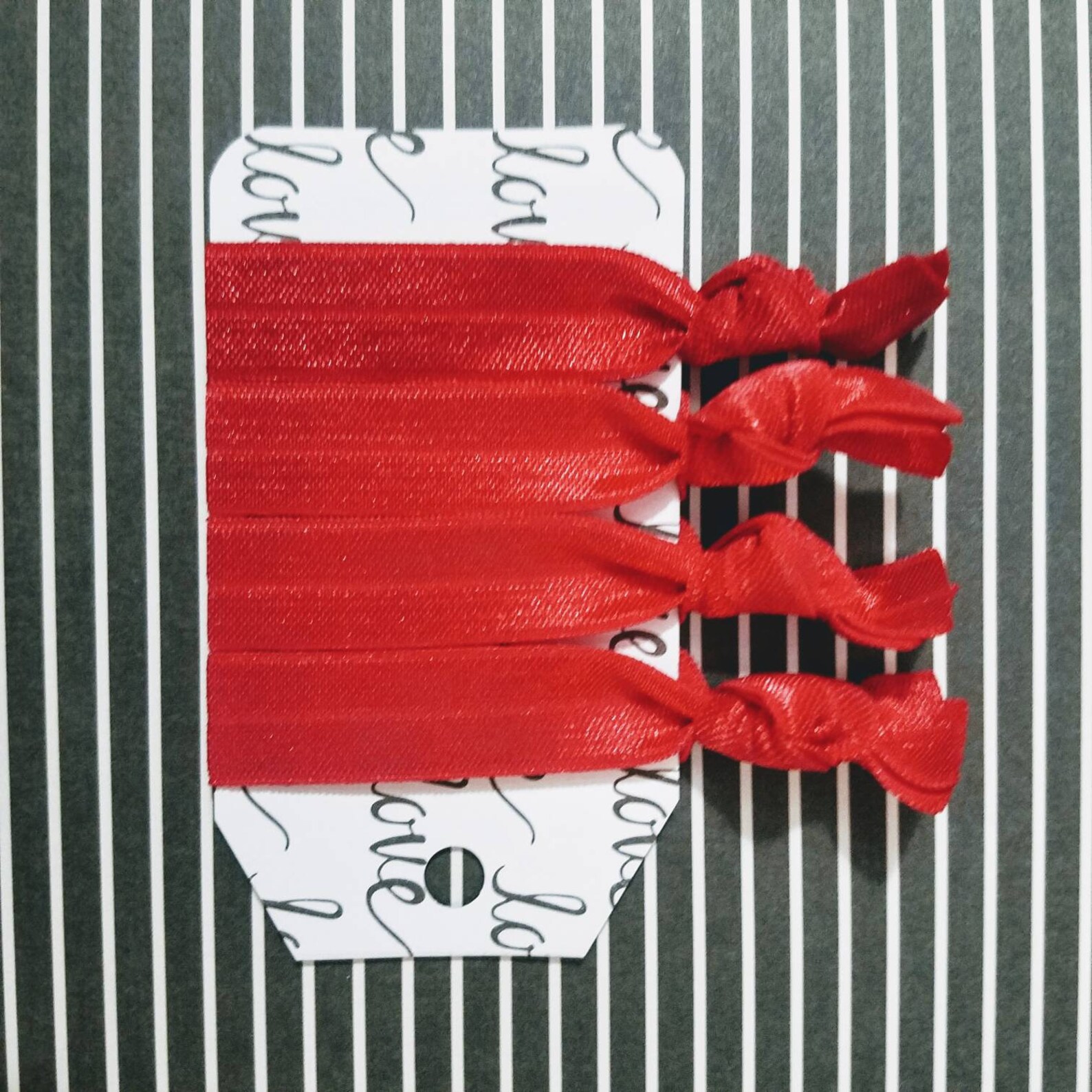 Red Hair Tie Set 4 Solid Red Hair Ties Red Wedding Hair Etsy