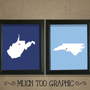 Herz Karte Kunst Benutzerdefinierte Farben & Abschlussgeschenk für jeden Zustand 8X10 Druckzeichen oder digitaler Muttertag Westvirginia PNG PA Texas Alabama SC