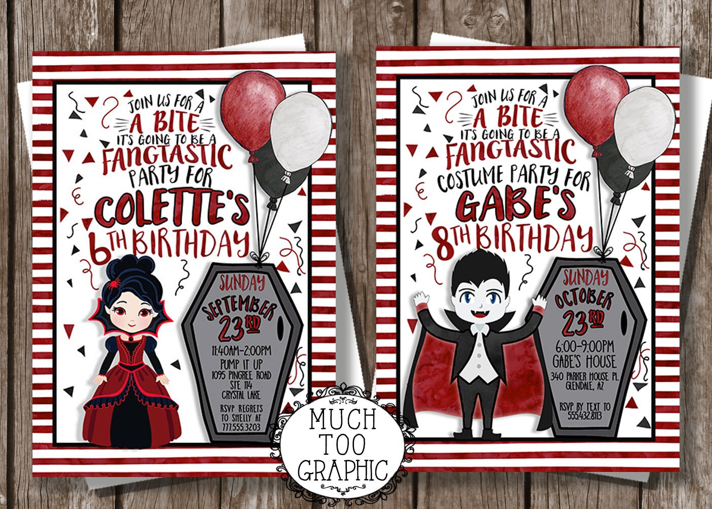 Boy's Costume Party Invitation Vampire Birthday Party Etsy