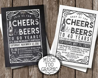 CHEERS & BEERS Birthday Invitation - Brewery Birthday Craft Beer Shower - Wine  Dine Invitation - Love is Brewing Couples Shower Invitation