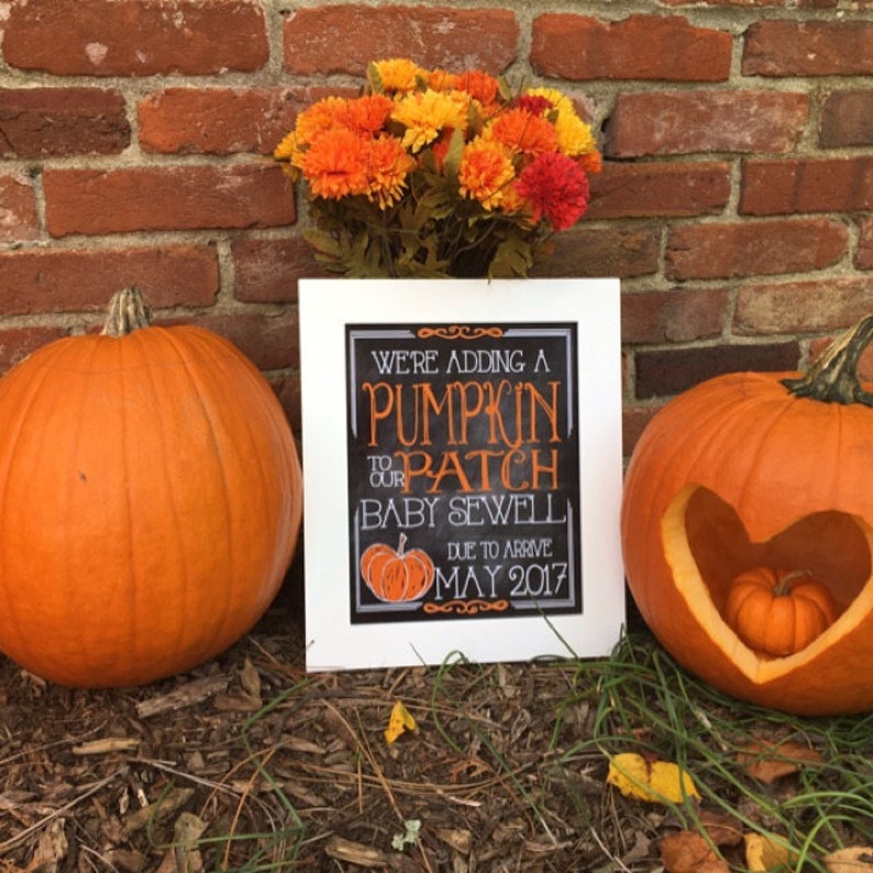 Pregnancy Pumpkin Patch Announcement or Baby Shower Chalkboard | Etsy