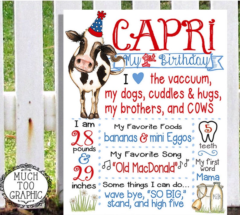 Cow Birthday Invitation Cows Invitation Red Blue Pink Gingham Party Invitations WATERCOLOR Custom 1st 2nd 3rd 4th Printable DIY image 9