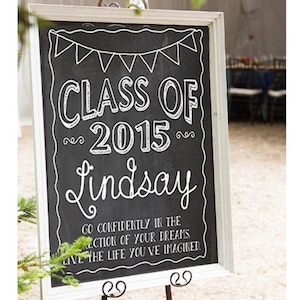 CUSTOM Graduation Chalkboard Sign for Senior Portraits Class of 2022 Graduate Banner Poster Party Sign Choose any quote!