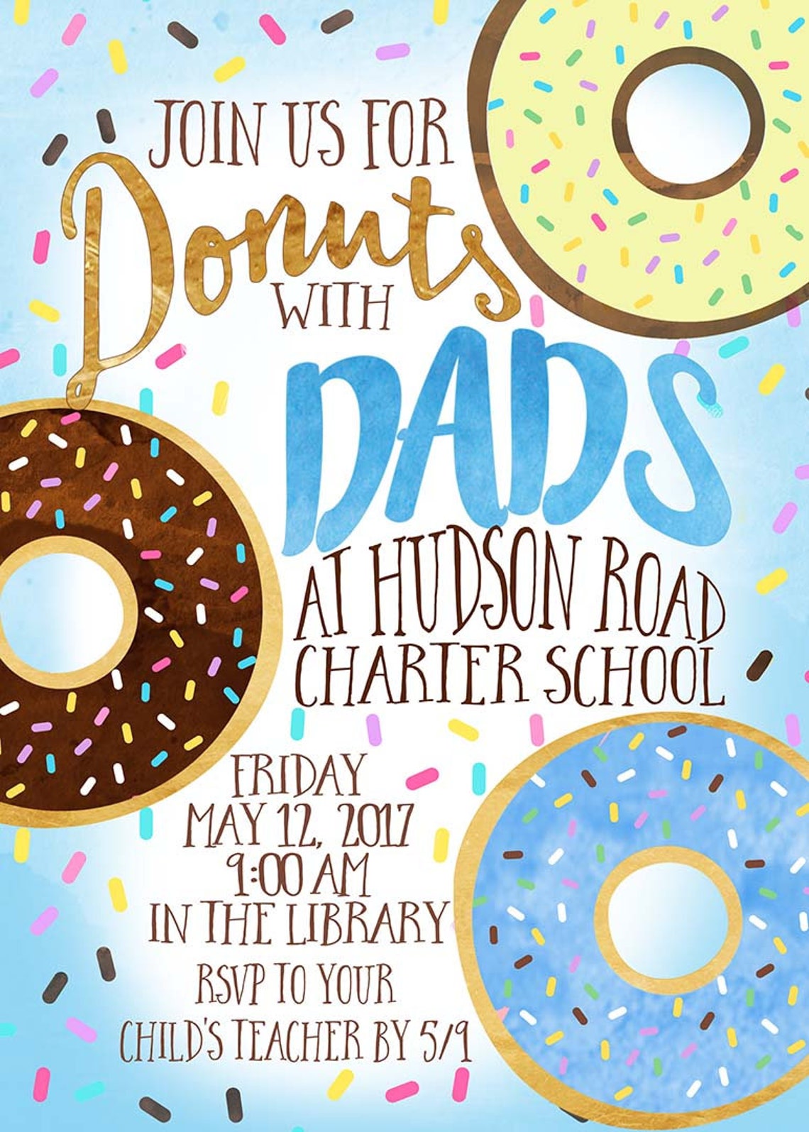 Donut With Dads or BOY'S Birthday Party Invitation - Etsy