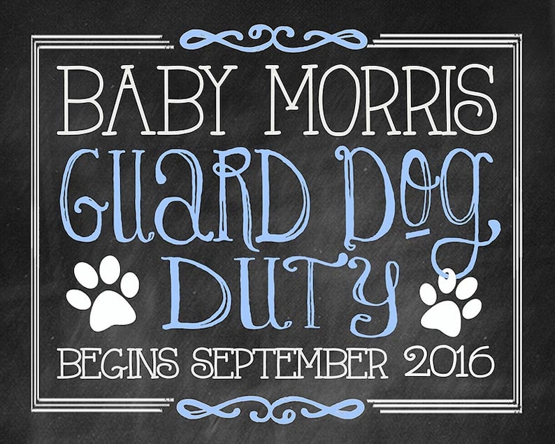 Pregnancy DOG Announcement Custom Guard Dog Duty Begins Etsy