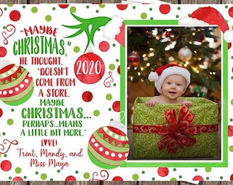 2023 Christmas Card WONDERFUL Whimsical Happy Wholidays Printable Digital Photo Merry Grinchmas Silly Card