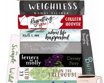 Book Spine Art - Book Stack Christmas Gift Librarian, Bookshelf Book Club Gift AP English Teacher Appreciation, Wall Art Print BIBLIOPHILE
