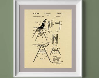 Vintage Eames Chair Patent Print, Vintage Printable, Vintage Chair Poster, Printable Art, Printable Poster,  INSTANT DOWNLOAD