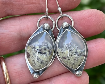 Moss agate earrings/moss agate jewelry/green agate/earthy jewelry/nature lovers/nature inspired jewelry/artisan made jewelry/handcrafted