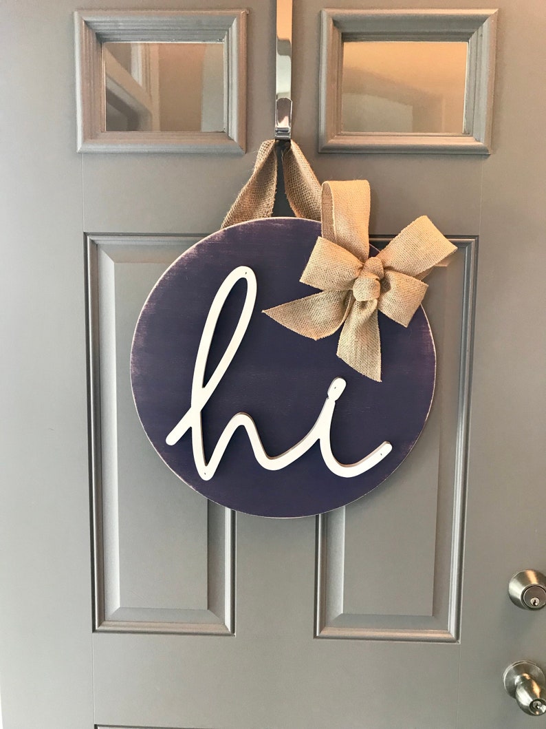 Front Door Hanger Sign Wreath Purple Front Door Hanger Sign Wreath Purple Decor Wood Hanging