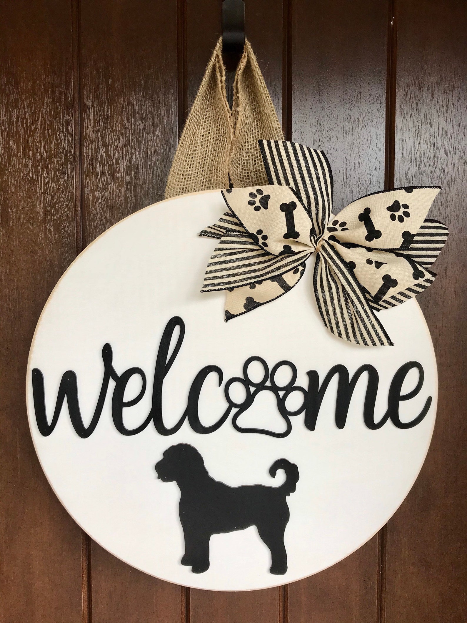 Goldendoodle Door Hanger Dog Sign Dog Door Hanger Etsy