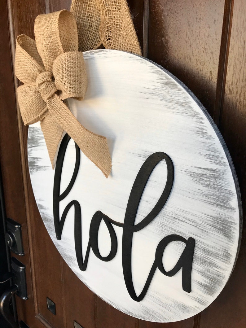 Hola Door Decoration Spanish Decor Door Hanger Door Decor Etsy