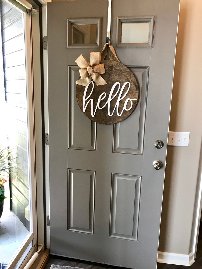 Door Wreath Wood Door Hanger Door Decoration Front Door Etsy