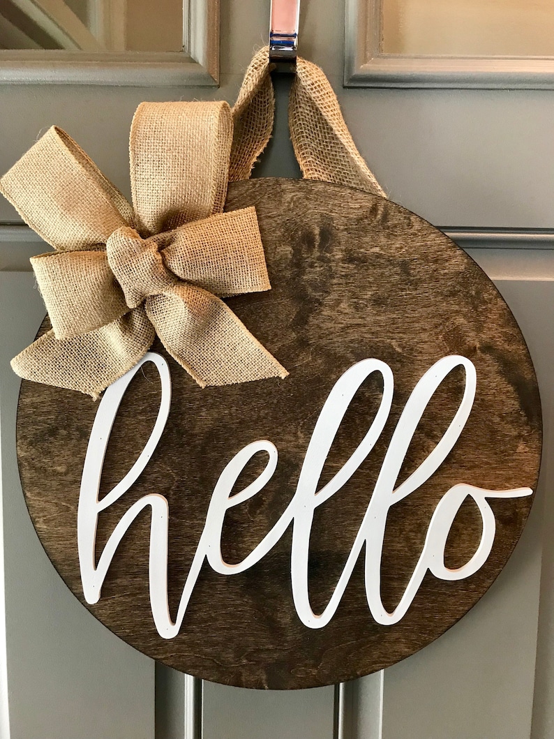 Door Wreath Wood Door Hanger Door Decoration Front Door Etsy