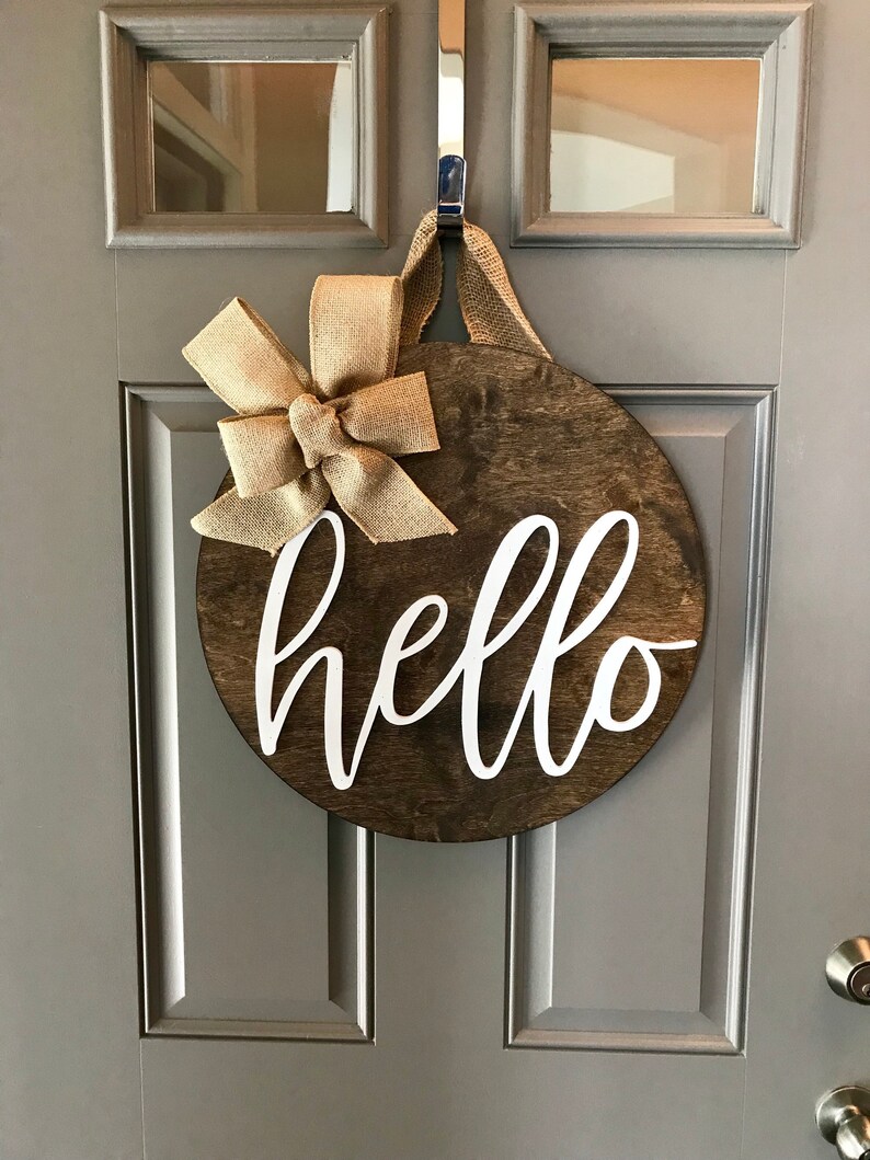 Door Wreath Wood Door Hanger Door Decoration Front Door Etsy