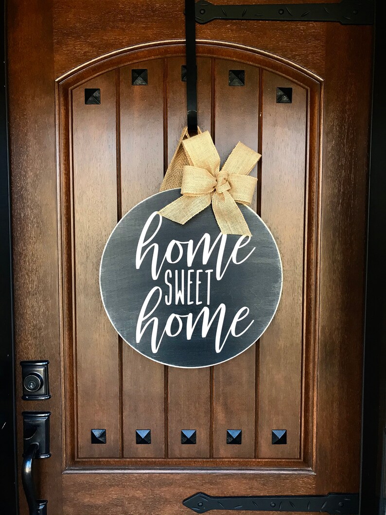 Home Sweet Home Sign Front Door Decor Year Round Wreath Etsy