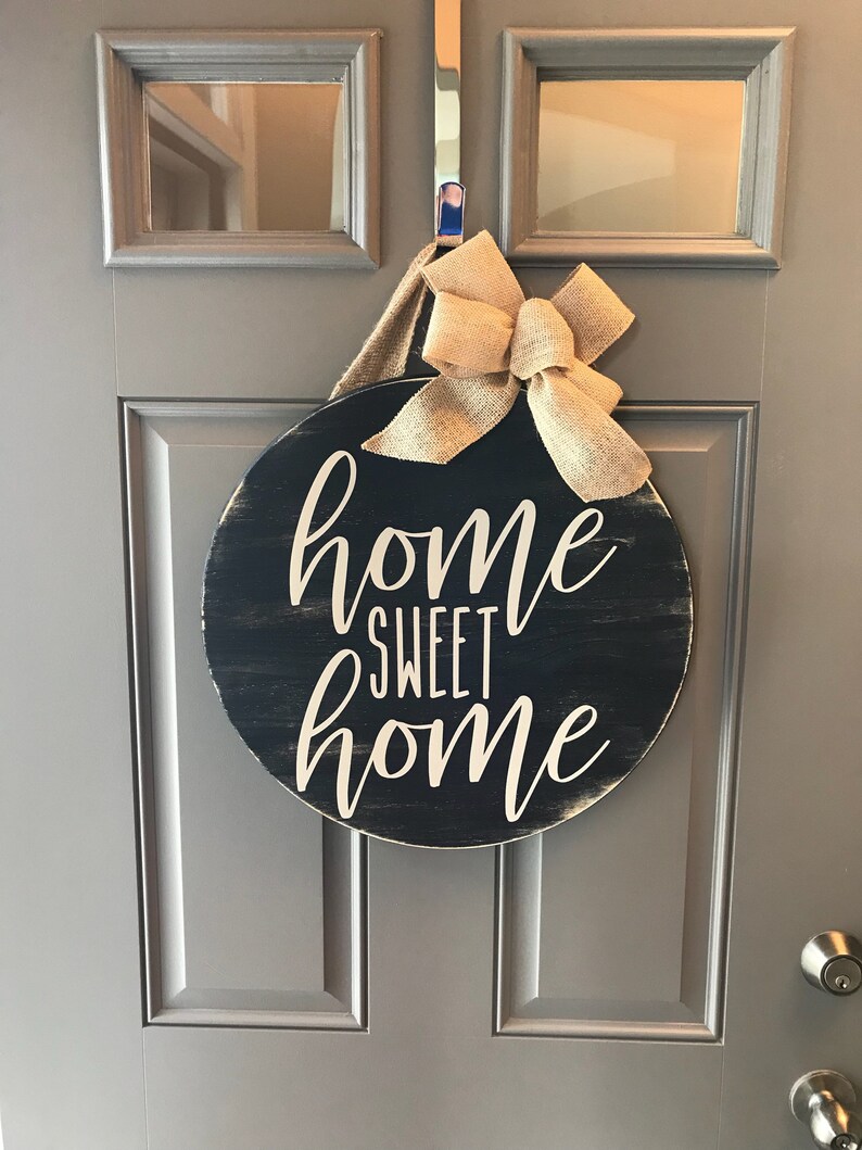 Home Sweet Sign Front Door Decor Year Round Wreath Image 0