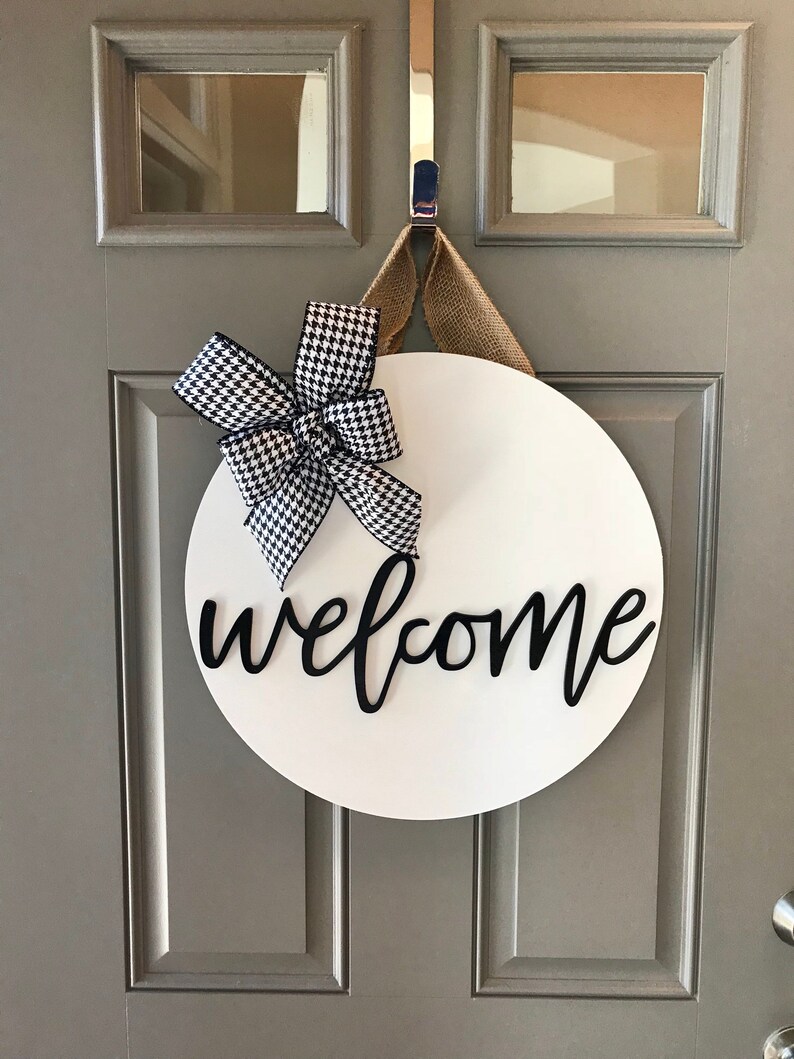 Welcome Door Sign Hanger Front Decor Image 0