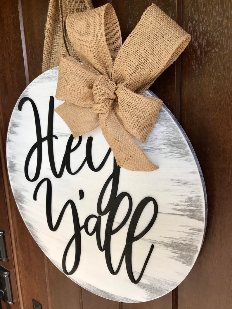 Hey Y'all Door Hanger Hey Y'all Sign Front Door Etsy