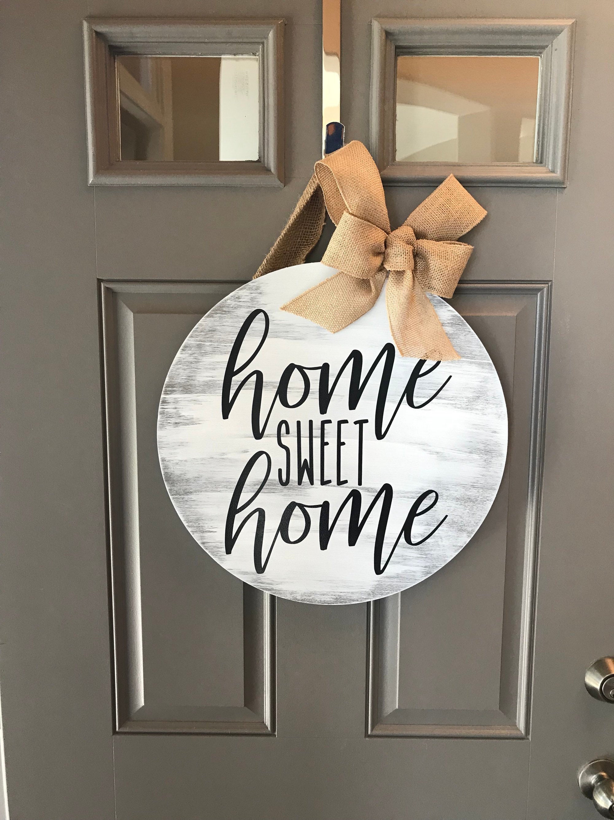 Housewarming Gifts Home Sweet Home Door Hanger Great gift for anyone Wooden Hanger Closing Gifts