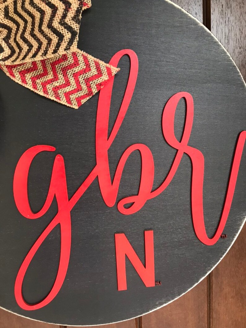 GBR Go Big Red Nebraska Football Huskers Door Hanger Front | Etsy