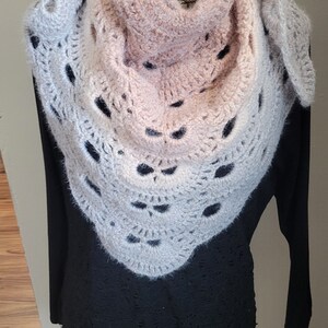 Crochet Virus Shawl/ Variegated Wrap
