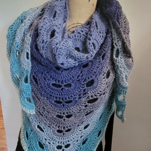 Large Crochet Virus Shawl/ Variegated Wrap