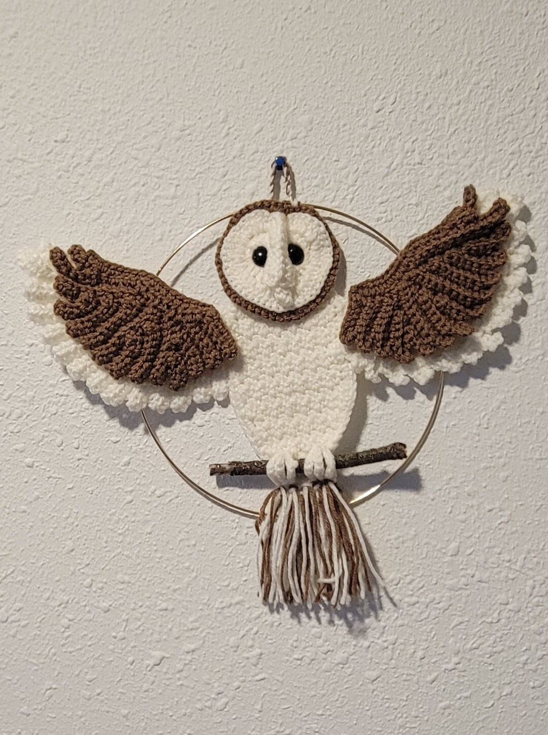 Crochet Hanging Owl/crochet Wall Art - Etsy