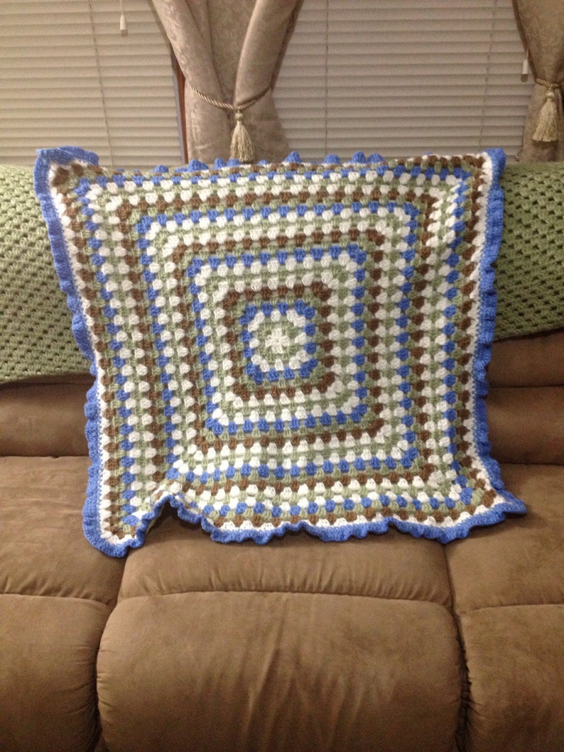 Double Sided Crochet and Flannel Baby Blanket Etsy