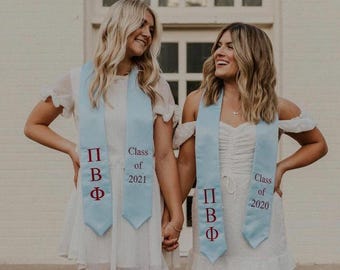 Custom Embroidered Pi Beta Phi Graduation Stole – Officially Licensed Sorority Sash