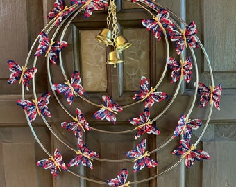 Atrapasueños de mariposa patriótica