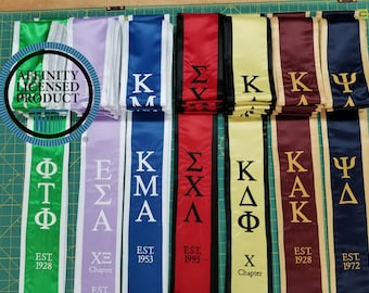 Greek Stole - Embroidered Satin