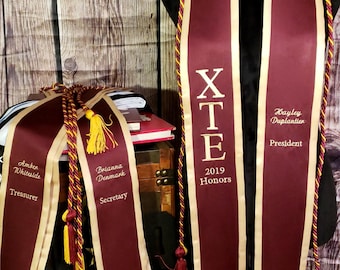 Custom Embroidered Greek Graduation Stole – Officially Licensed Satin Stole
