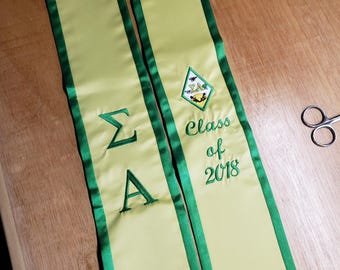 Custom Embroidered Sigma Alpha Graduation Stole – Officially Licensed