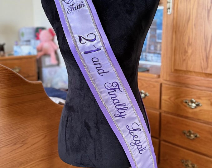 Featured listing image: Birthday Sashes - Embroidered Satin