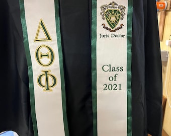 Delta Theta Phi Custom Embroidered Graduation Stole – Officially Licensed Satin Stole