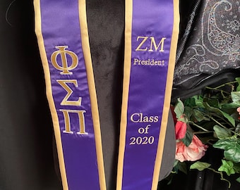 Phi Sigma Pi Graduation Stole – Custom Embroidered, Officially Licensed Satin Sash