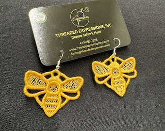 Pendientes de abeja, encaje