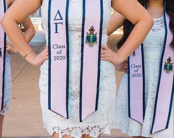 Delta Gamma Custom Embroidered Graduation Stole – Officially Licensed Sorority Apparel